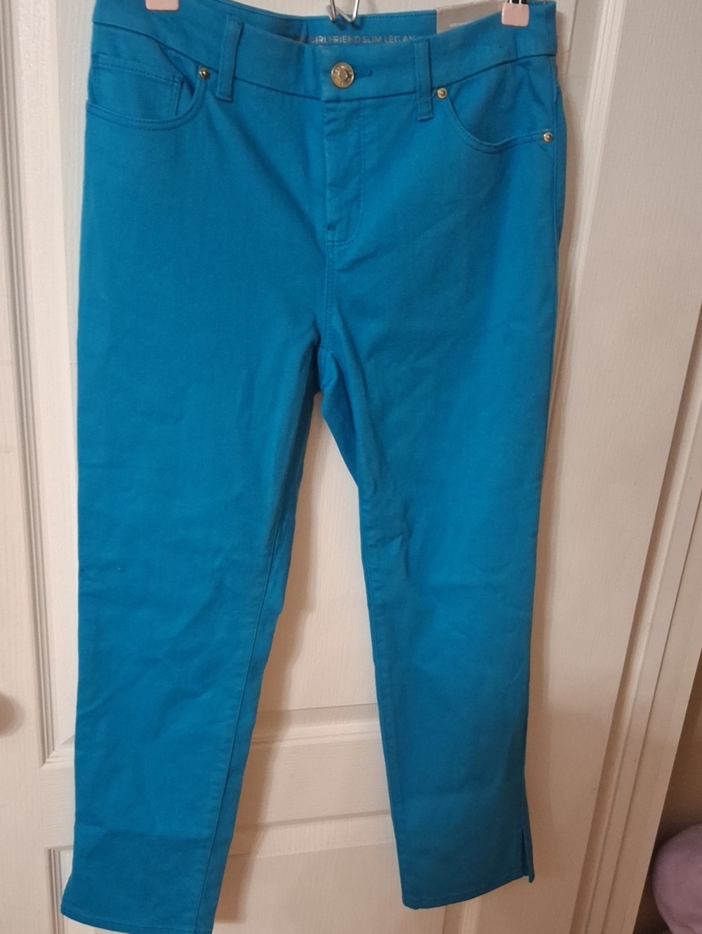 Chico’s So Slimming Girlfriend Turquoise Slim Leg Jeans – US 2 Petite  NWT